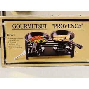 Vintage Gourmet set Provence International Steel Set With 2 Pans & Grill Stand